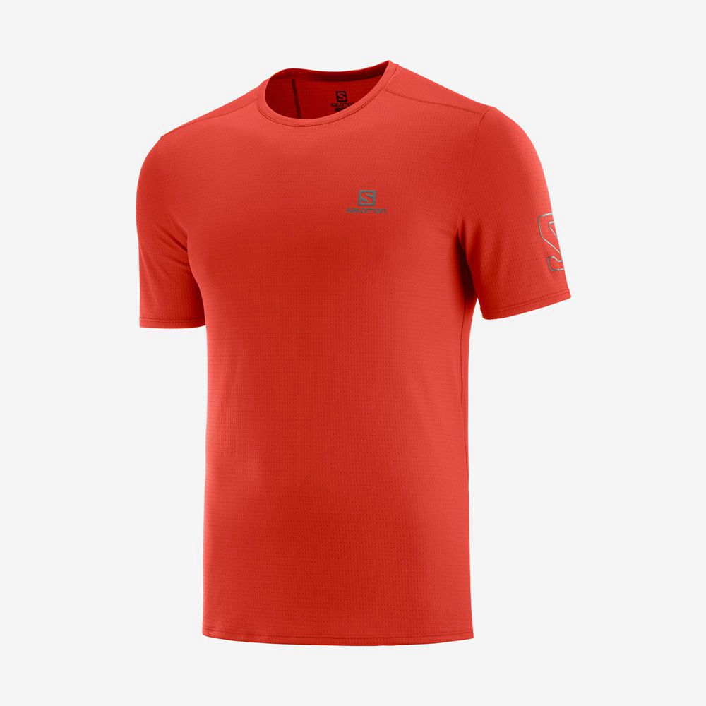 Salomon Singapore Mens T-shirts - XA TRAIL Orange | 31067-YJRF